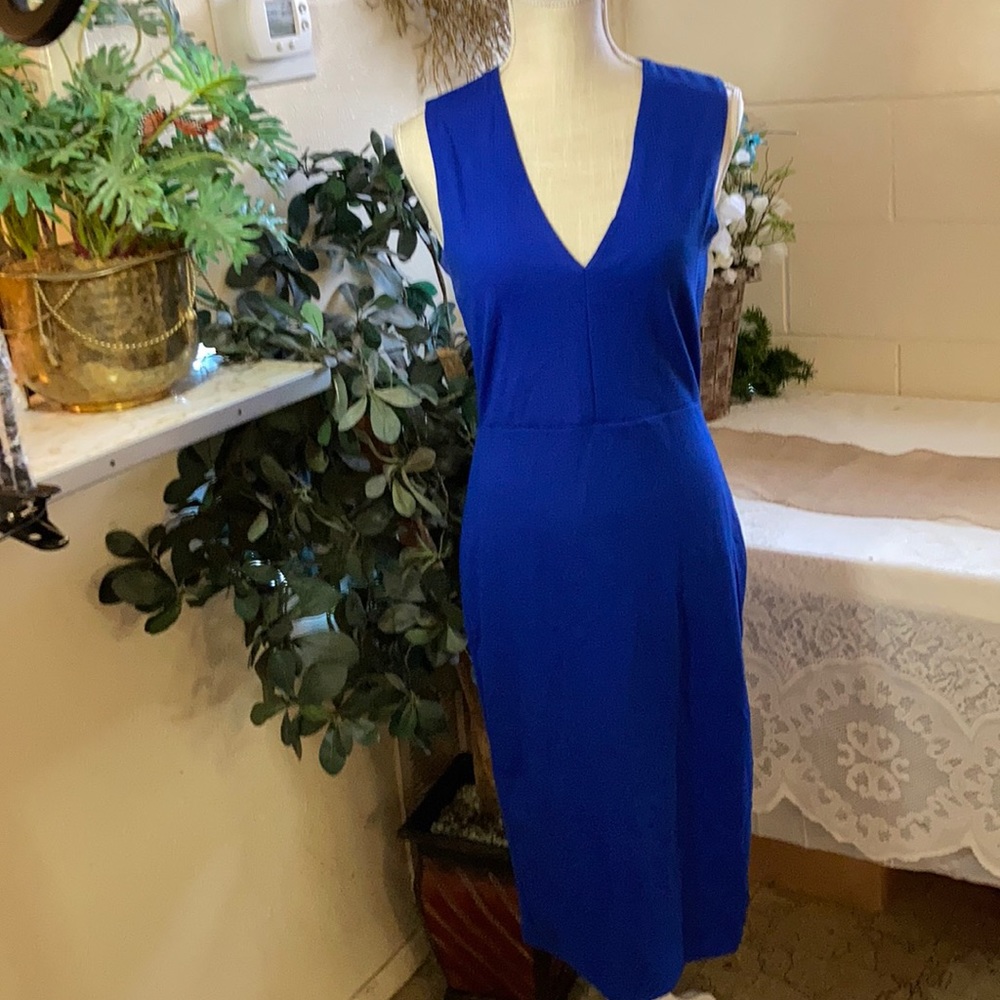 Brat Star Blue Textured Open Back Midi Dress - Picture 2 of 7